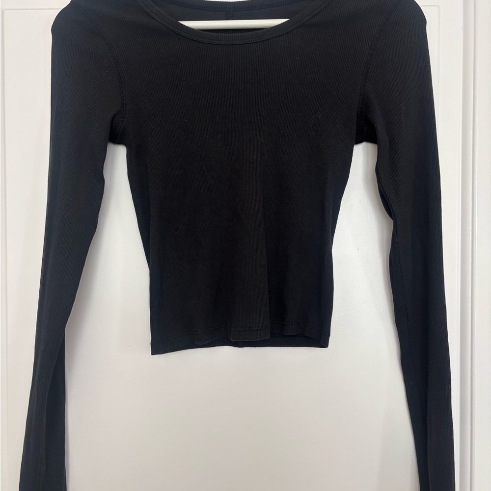 Everlane Black Crop Top in Supima Cotton